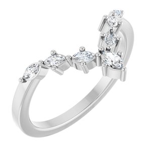 14K White Gold 1/4 CTW Natural Diamond Contour Band