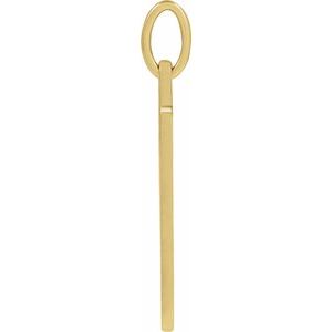 14K Yellow Gold Cross Dog Tag Pendant