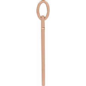 14K Rose Gold Cross Dog Tag Pendant