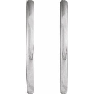 14K White Gold Hinged 20 mm Hoop Earrings
