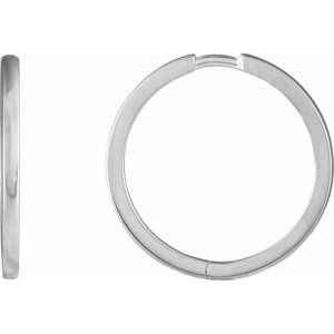 Platinum Hinged 20 mm Hoop Earrings