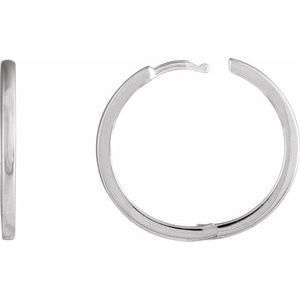14K White Gold Hinged 20 mm Hoop Earrings