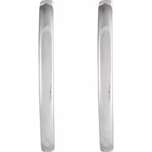 14K White Gold Hinged 18 mm Hoop Earrings