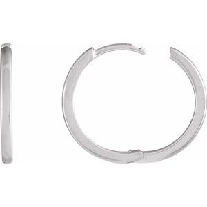 Platinum Hinged 18 mm Hoop Earring