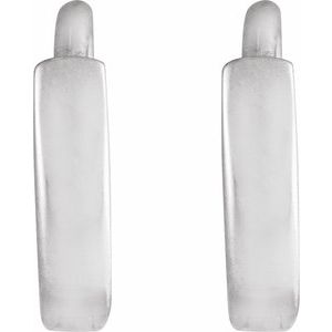 14K White Gold Hinged 8 mm Hoop Earrings