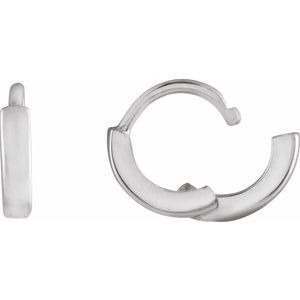 14K White Gold Hinged 8 mm Hoop Earrings