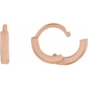 14K Rose Gold Hinged 8 mm Hoop Earrings
