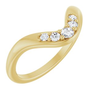 14K Yellow Gold 1/6 CTW Natural Diamond Contour Band
