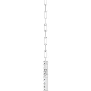 14K White Gold .08 CTW Natural Diamond Sideways Cross 18" Necklace