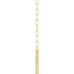 14K Yellow Gold .08 CTW Natural Diamond Sideways Cross 18" Necklace