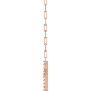 14K Rose Gold .08 CTW Natural Diamond Sideways Cross 18" Necklace