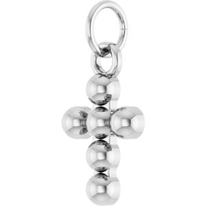 Platinum Beaded Cross Pendant