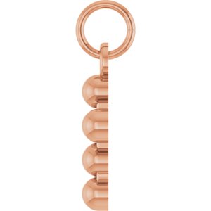 14K Rose Gold Beaded Cross Pendant