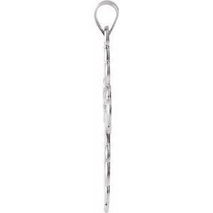 14K White Gold 40x26 mm Orthodox Cross Pendant