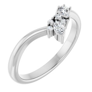 14K White Gold 1/8 CTW Lab-Grown Diamond Contour Band