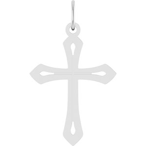 14K White Gold Cross Pendant
