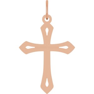 14K Rose Gold Cross Pendant