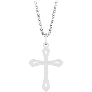 Sterling Silver Cross 18" Necklace