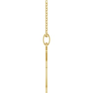 14K Yellow Gold Cross 18" Necklace