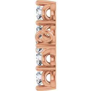 14K Rose Gold 1/4 CTW Natural Diamond Sideways Cross Necklace Center