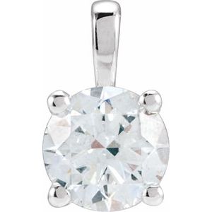 14K White Gold 1 1/2 CT Natural Diamond Pendant