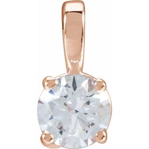 14K Rose Gold 3/4 CT Lab-Grown Diamond Pendant