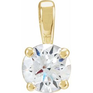 14K Yellow Gold 1/2 CT Lab-Grown Diamond Pendant
