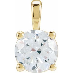 14K Yellow Gold 1 1/2 CT Lab-Grown Diamond Pendant