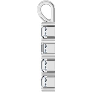 14K White Gold 1 CTW Lab-Grown Diamond Pendant