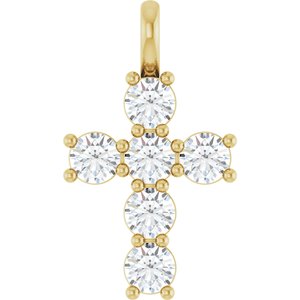 14K Yellow Gold 9/10 CTW Lab-Grown Diamond Pendant