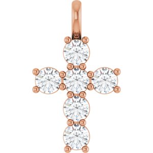 14K Rose Gold 9/10 CTW Lab-Grown Diamond Pendant