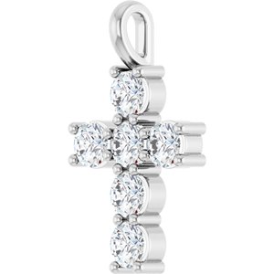 Sterling Silver 9/10 CTW Natural Diamond Pendant