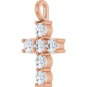 10K Rose Gold 9/10 CTW Lab-Grown Diamond Pendant
