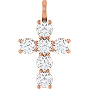 14K Rose Gold 1 1/2 CTW Lab-Grown Diamond Pendant