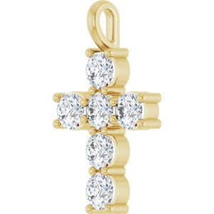 14K Yellow Gold 1 5/8 CTW Natural Diamond Pendant