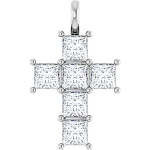 10K White Gold 1 5/8 CTW Lab-Grown Diamond Pendant