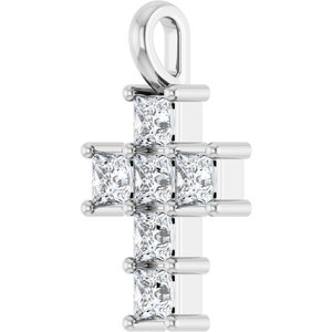 10K White Gold 1/2 CTW Natural Diamond Pendant
