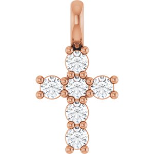 10K Rose Gold 1/6 CTW Natural Diamond Pendant