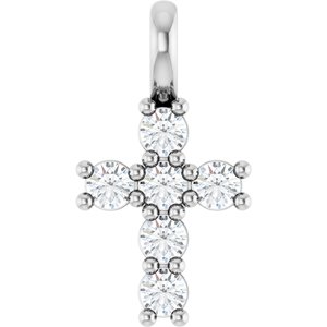 10K White Gold 1/6 CTW Natural Diamond Pendant