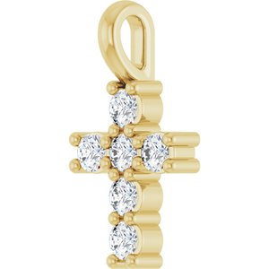 14K Yellow Gold 1/6 CTW Natural Diamond Pendant