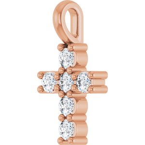 14K Rose Gold 1/6 CTW Natural Diamond Pendant