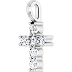 14K White Gold 1/6 CTW Natural Diamond Pendant