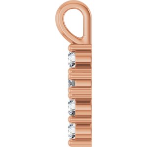 14K Rose Gold 1/6 CTW Natural Diamond Pendant