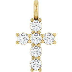 14K Yellow Gold 1/2 CTW Natural Diamond Pendant