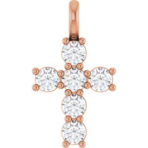 14K Rose Gold 1/2 CTW Natural Diamond Pendant
