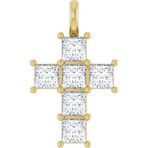 14K Yellow Gold 1 1/2 CTW Natural Diamond Pendant