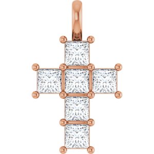 10K Rose Gold 1 CTW Natural Diamond Pendant