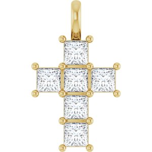 14K Yellow Gold 1 CTW Natural Diamond Pendant