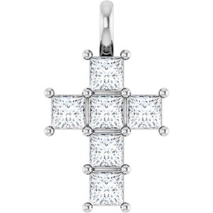 14K White Gold 1 CTW Natural Diamond Pendant