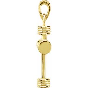 14K Yellow Gold 24.25x15 mm Tubular Cross Pendant